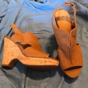 Franco Sarto wedges leather Sz9.5